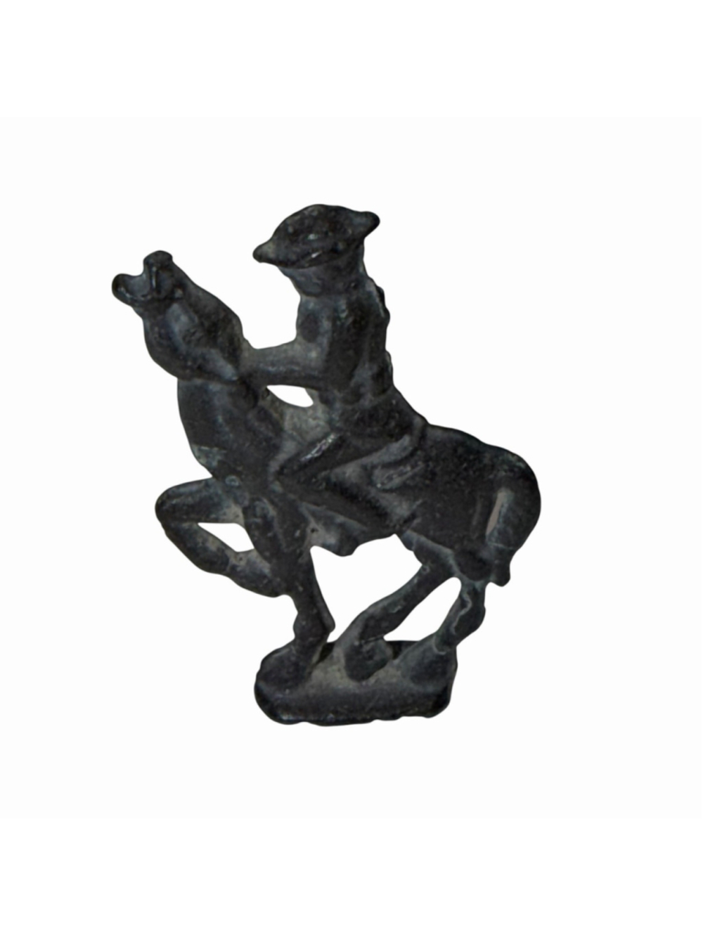 VTG Cast Metal Horse & Rider Figurine Miniature Lead Pot Metal Cowboy Statue Toy
